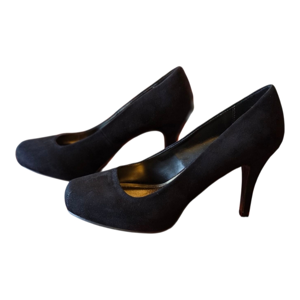 Candie's Women's Stiletto Black Suede Heels Size 8.5 Rounded Toe